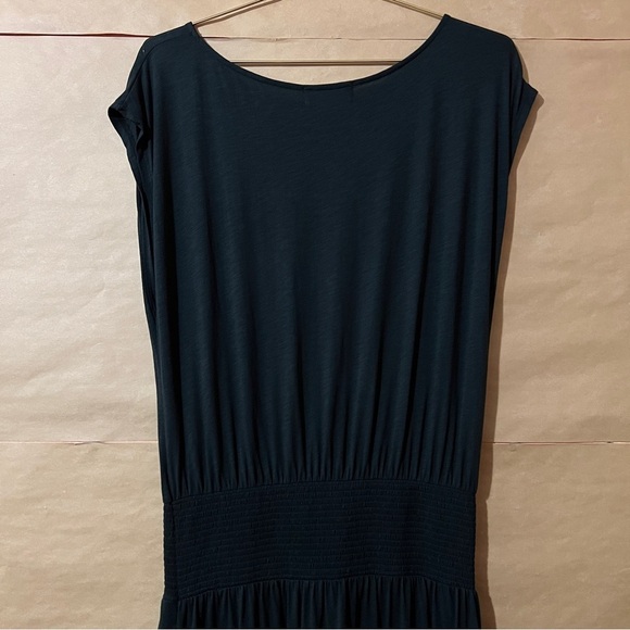 Nation LTD | Evonne Maxi Dress Pima Cotton Tiered Popover Smocked Black Size M - Picture 11 of 13